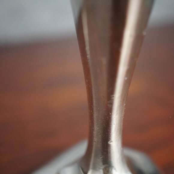 Pair of Vintage Silver Tone Art Deco Candle Holders 1930's Candle Stick Holders - Picture 13 of 16